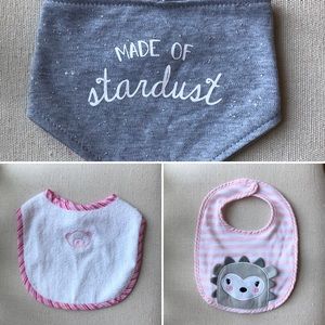 NWOT Baby Girl Bib bundle